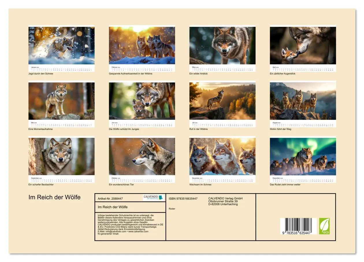 Bild: 9783516635447 | Im Reich der Wölfe (Wandkalender 2026 DIN A3 quer), CALVENDO...