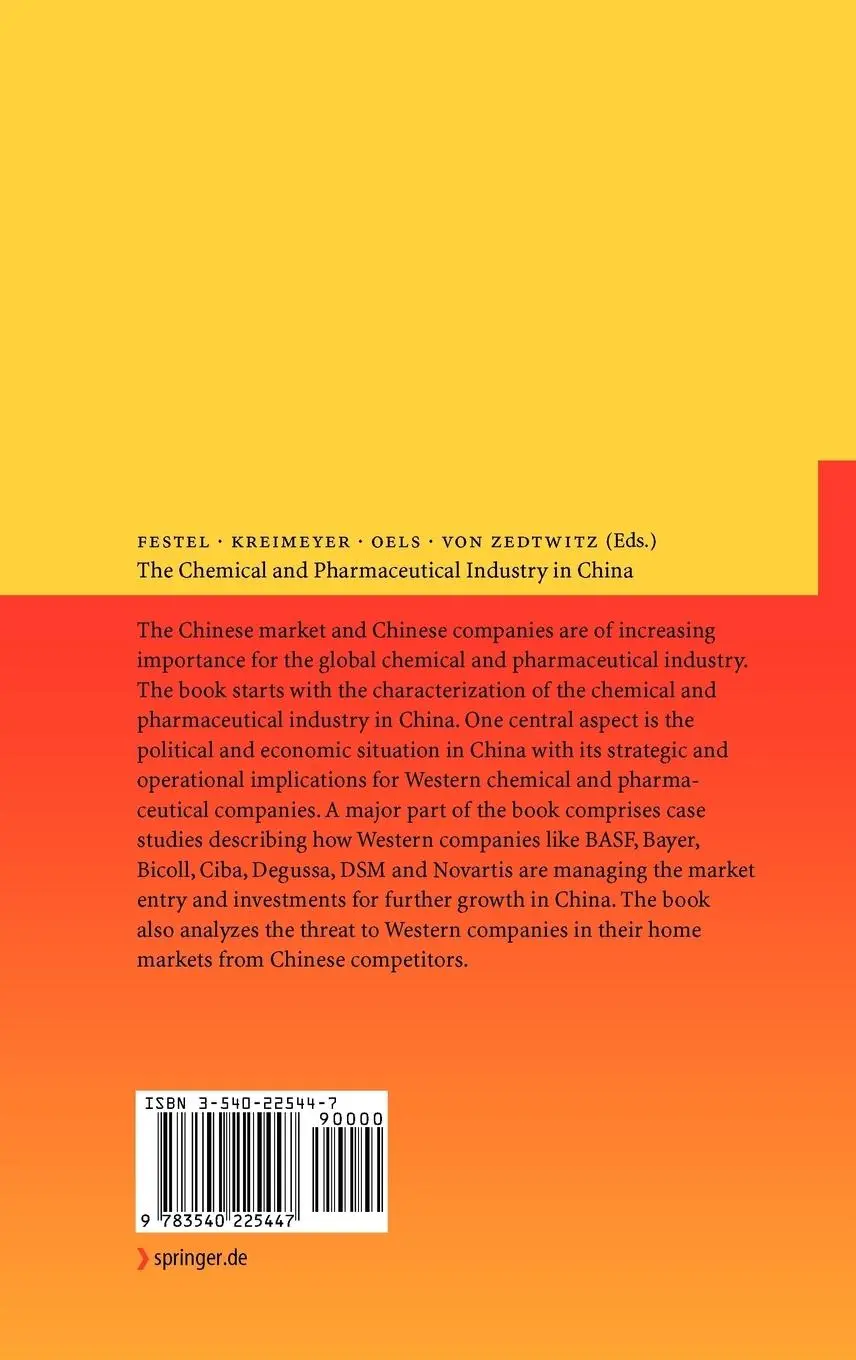 Rückseite: 9783540225447 | The Chemical and Pharmaceutical Industry in China | Festel (u. a.)