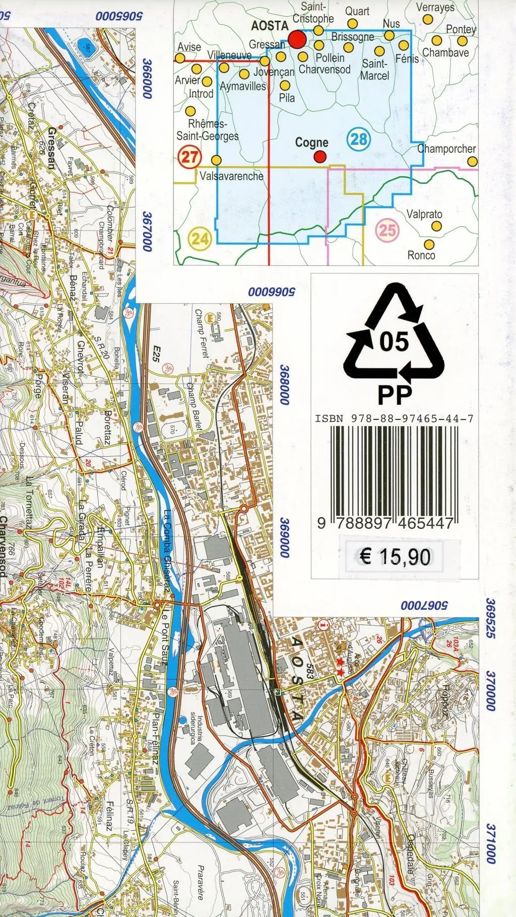 Bild: 9788897465447 | Aosta - Pila - Valle di Cogne - Gran Paradiso | 1:25000 | (Land-)Karte