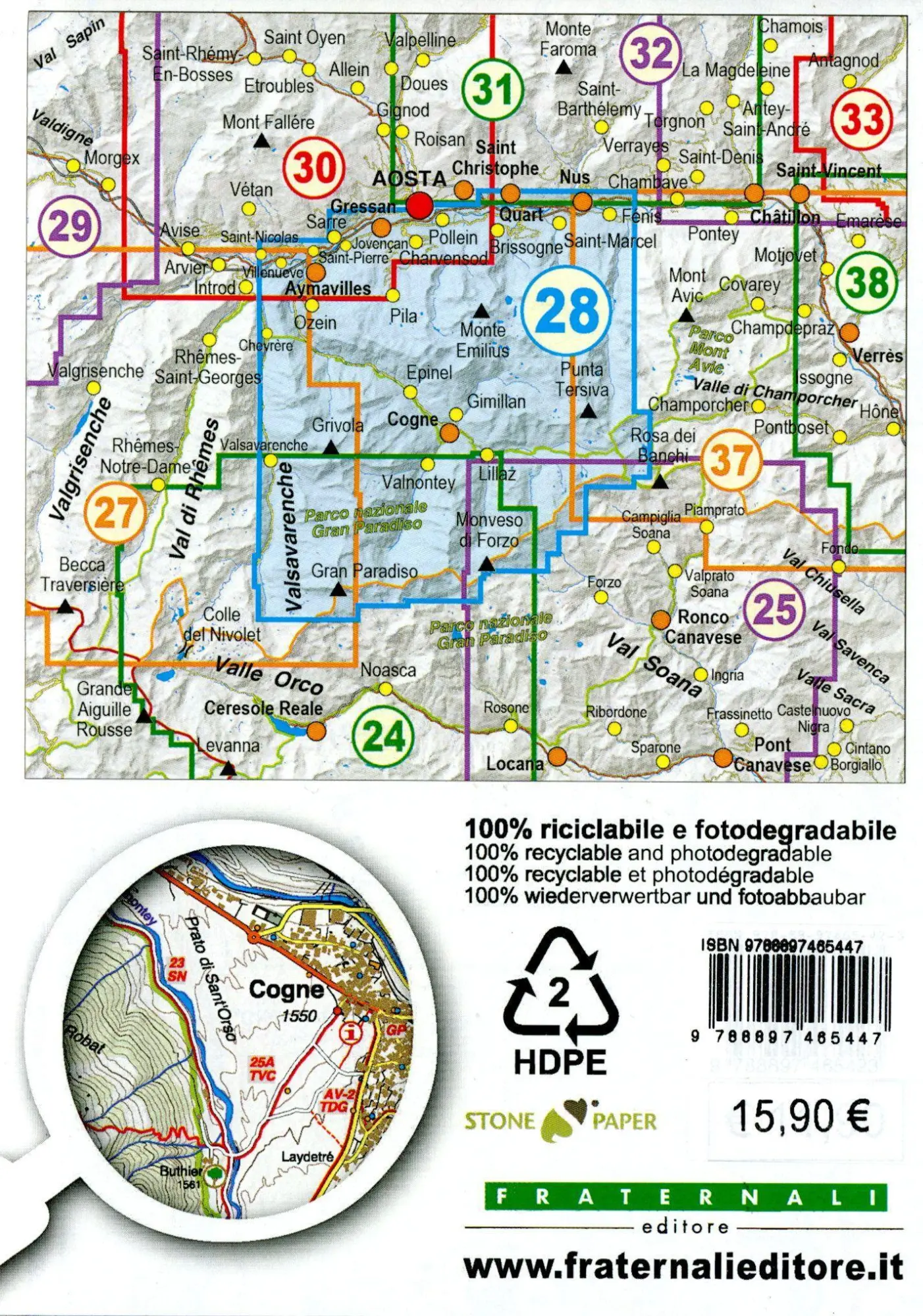 Bild: 9788897465447 | Aosta - Pila - Valle di Cogne - Gran Paradiso | 1:25000 | (Land-)Karte