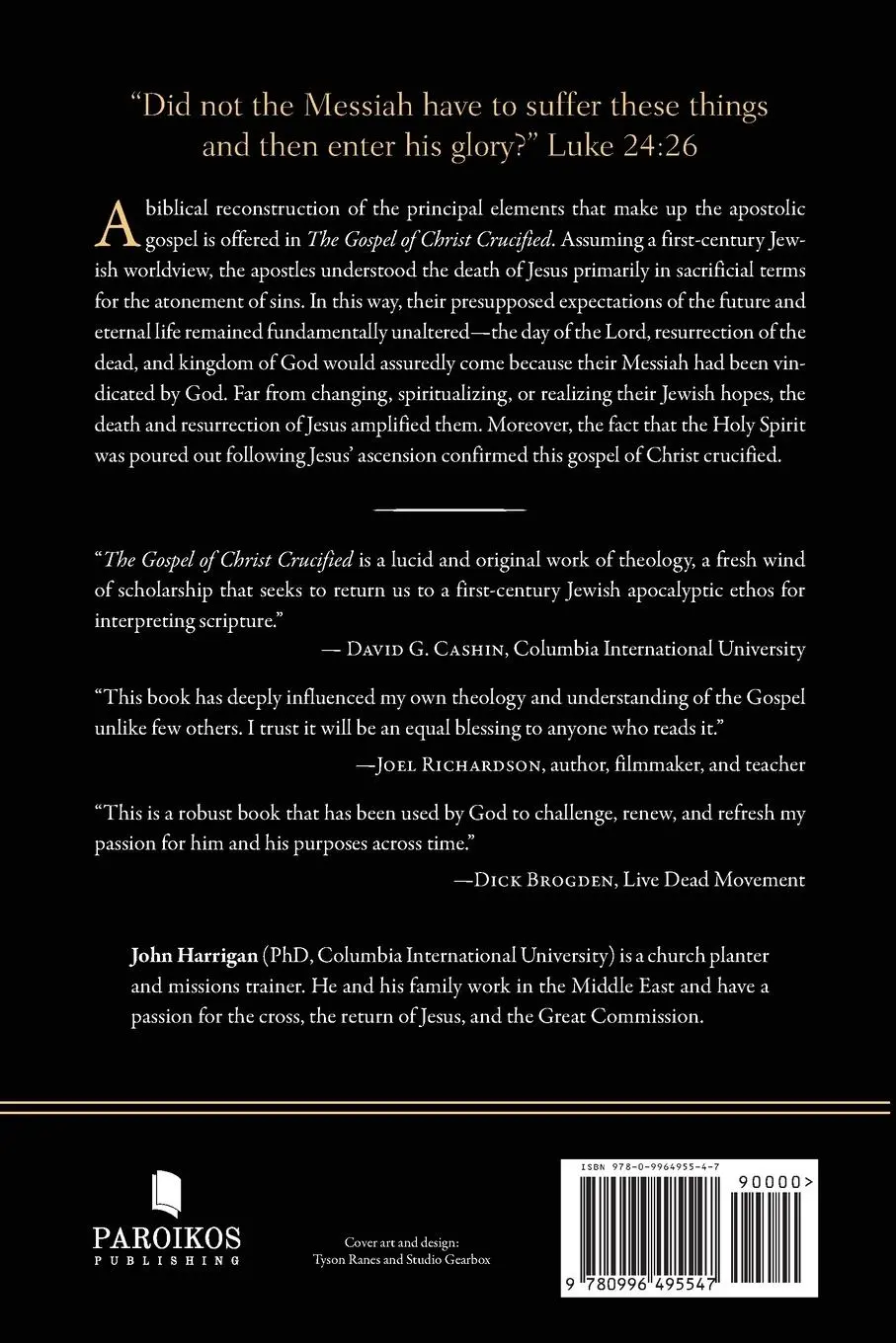 Rückseite: 9780996495547 | The Gospel of Christ Crucified | A Theology of Suffering before Glory