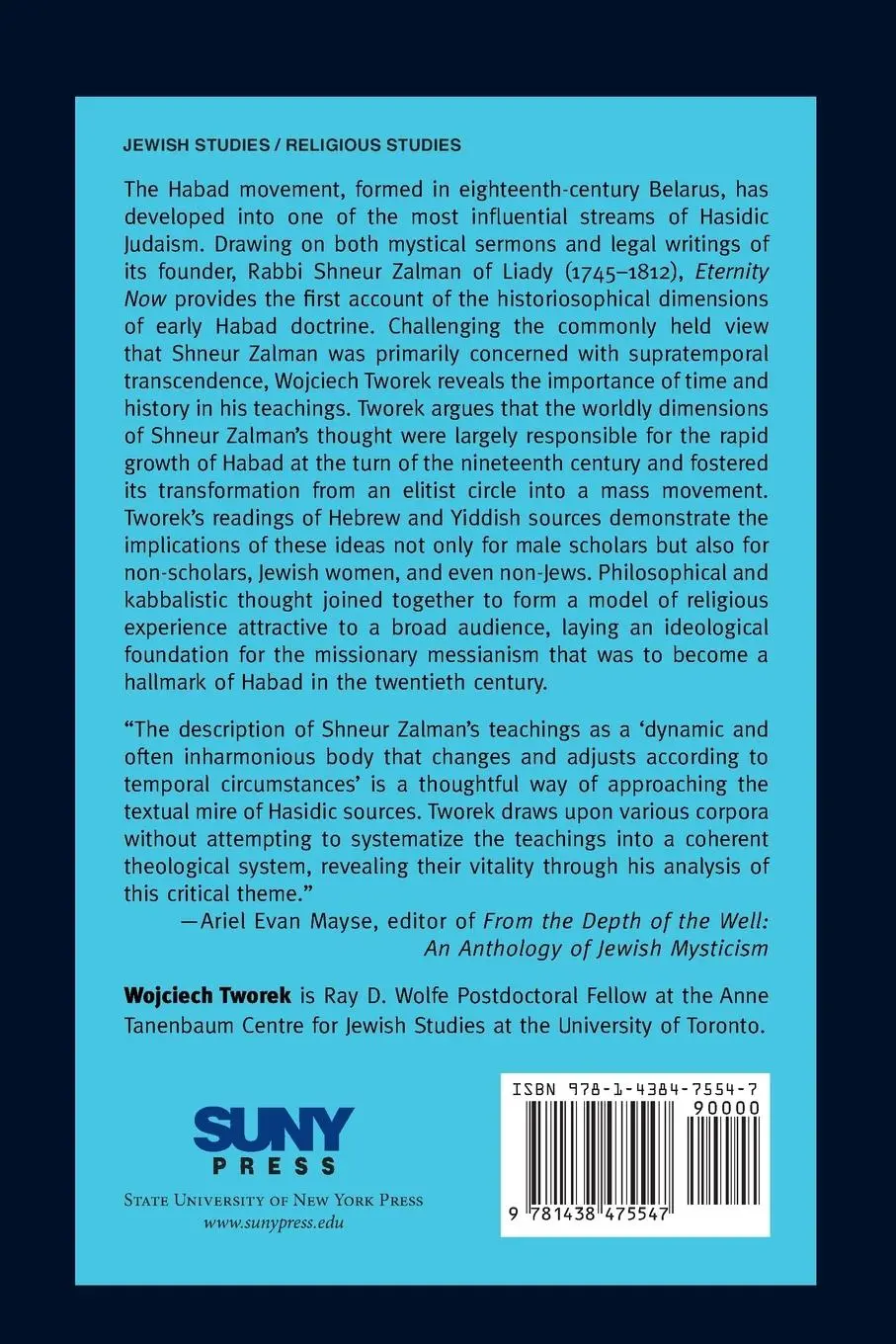 Rückseite: 9781438475547 | Eternity Now | Rabbi Shneur Zalman of Liady and Temporality | Tworek