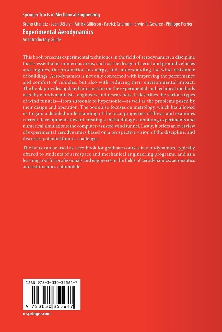 Rückseite: 9783030355647 | Experimental Aerodynamics | An Introductory Guide | Chanetz (u. a.)