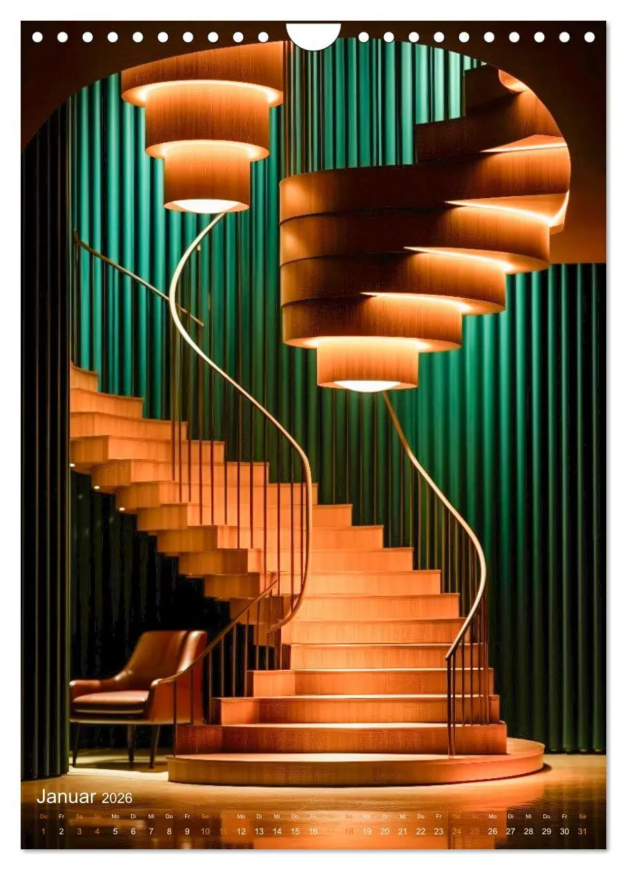 Bild: 9783516305647 | Treppen Architektur (Wandkalender 2026 DIN A4 hoch), CALVENDO...