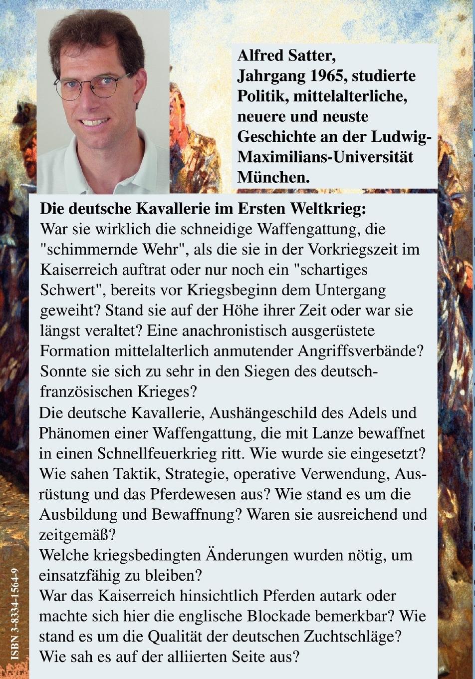Rückseite: 9783833415647 | Die deutsche Kavallerie im ersten Weltkrieg | Alfred Satter | Buch