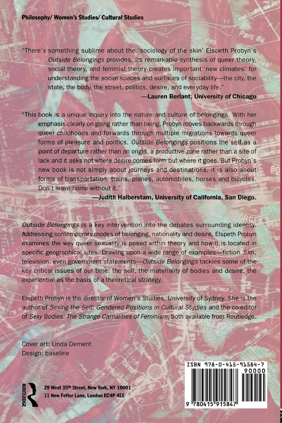 Rückseite: 9780415915847 | Outside Belongings | Elspeth Probyn | Taschenbuch | Englisch | 1996