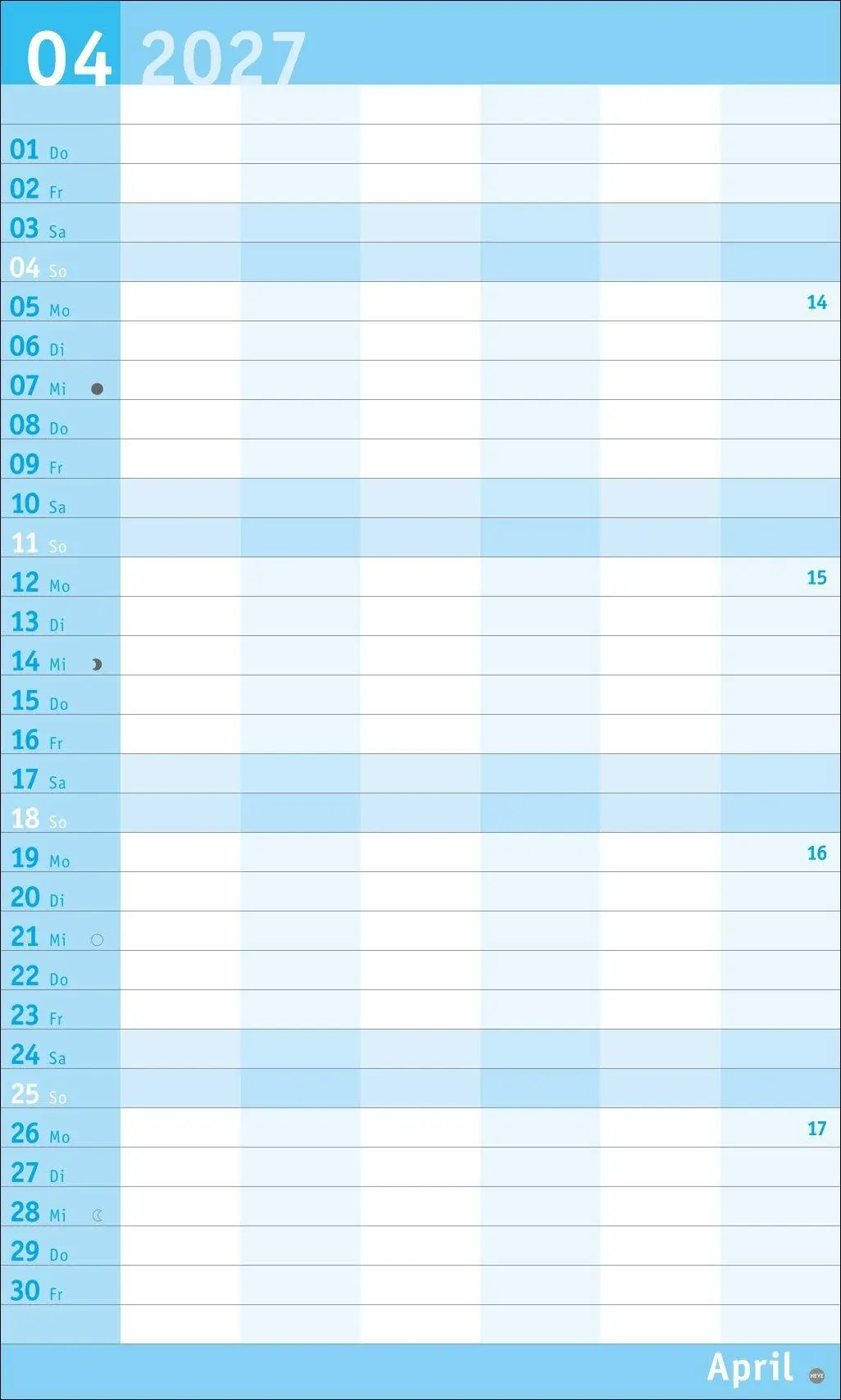 Bild: 9783756415847 | Basic Familienplaner XL 2027 | Heye | Kalender | Basic Planer Heye