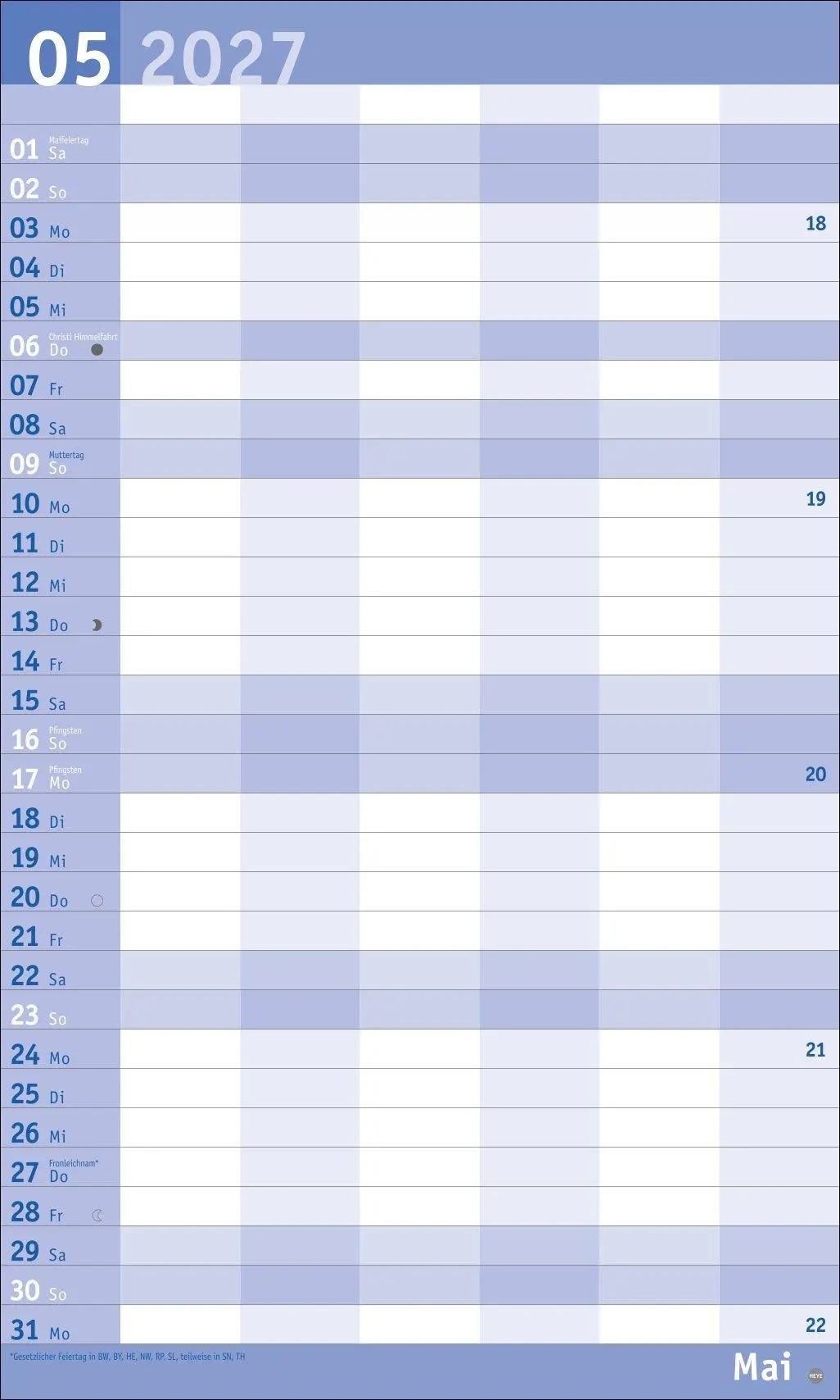 Bild: 9783756415847 | Basic Familienplaner XL 2027 | Heye | Kalender | Basic Planer Heye