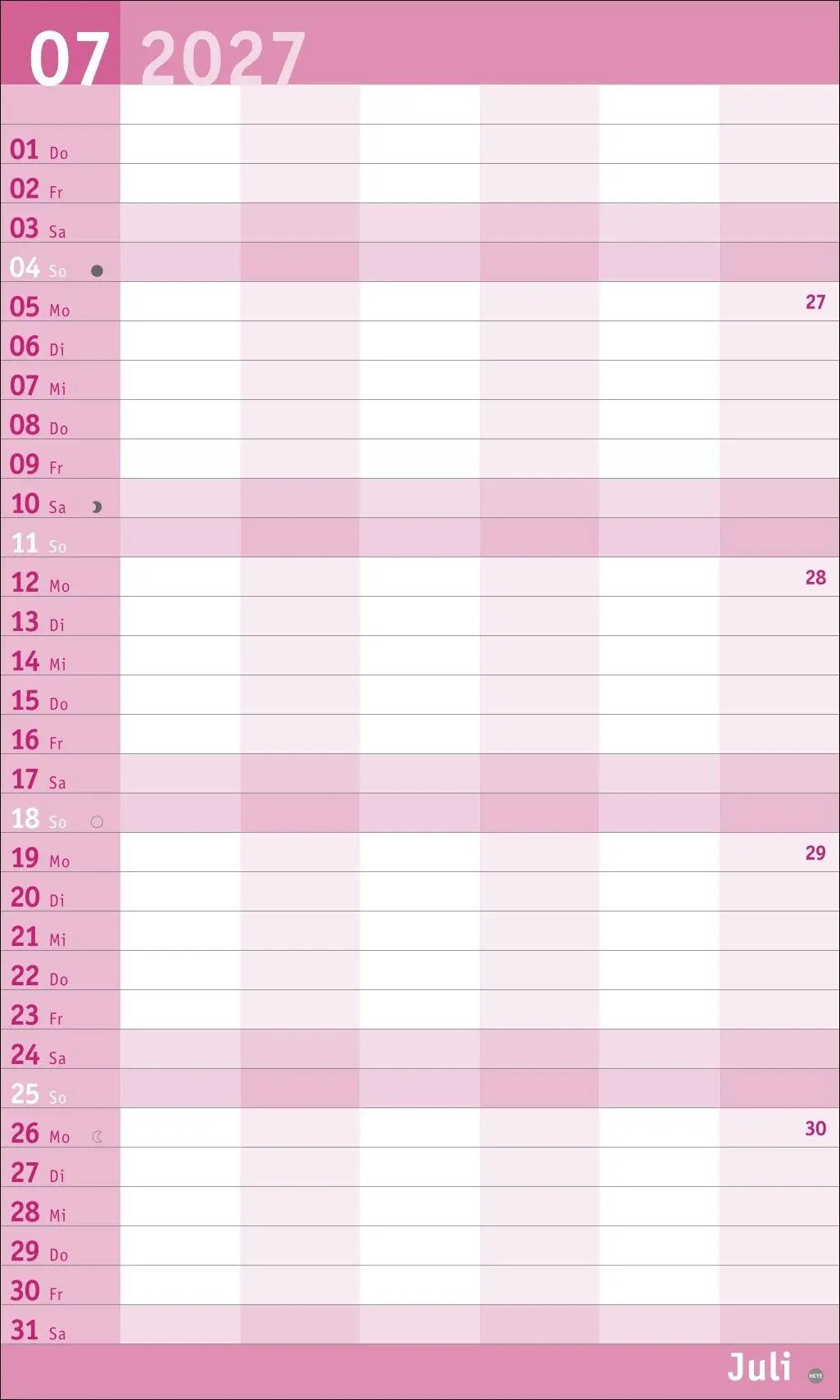 Bild: 9783756415847 | Basic Familienplaner XL 2027 | Heye | Kalender | Basic Planer Heye