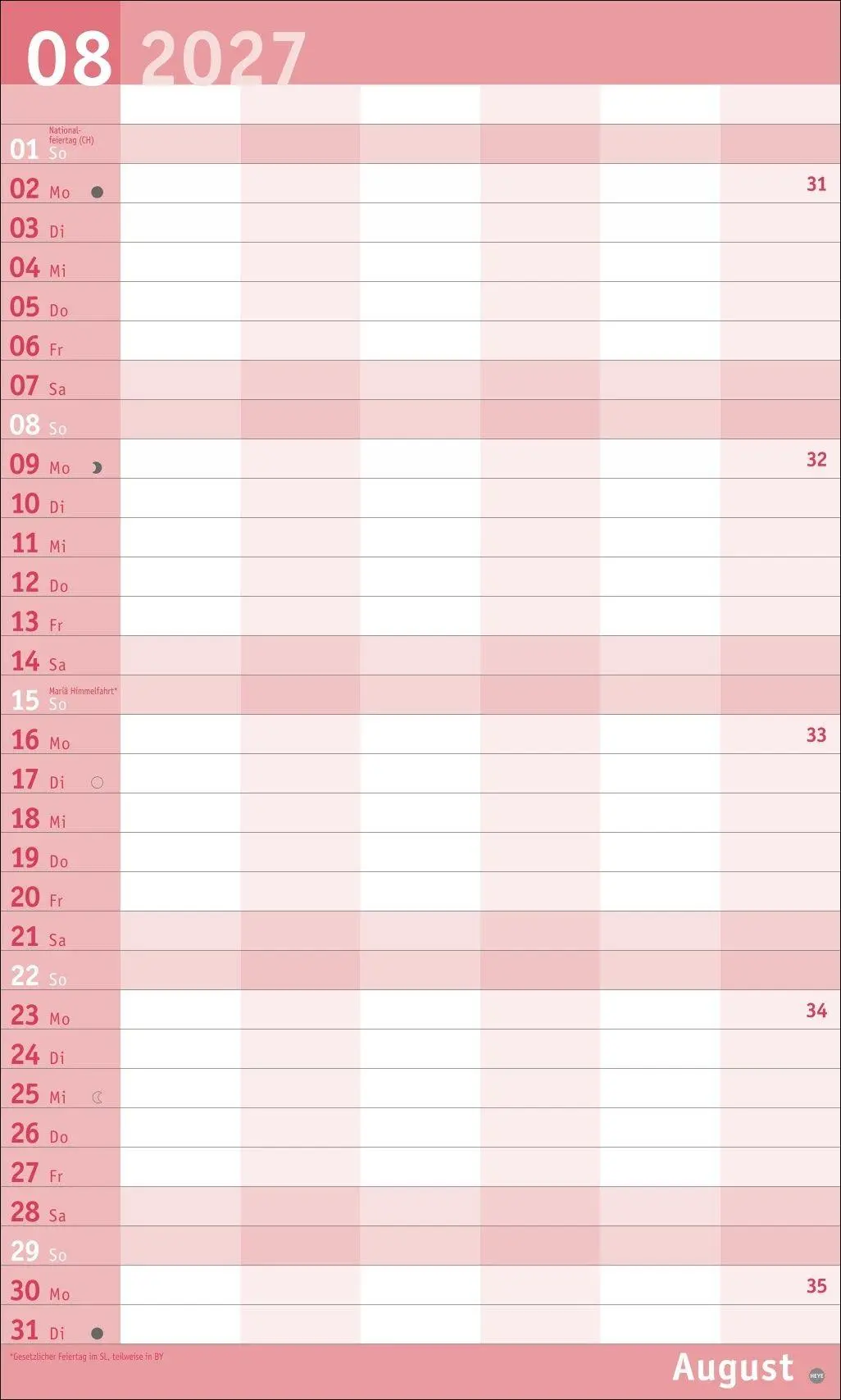 Bild: 9783756415847 | Basic Familienplaner XL 2027 | Heye | Kalender | Basic Planer Heye