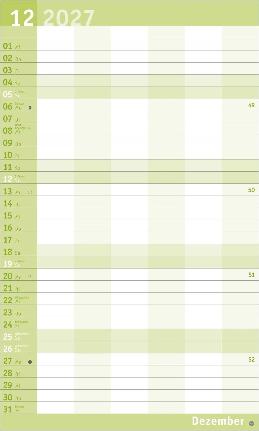 Bild: 9783756415847 | Basic Familienplaner XL 2027 | Heye | Kalender | Basic Planer Heye