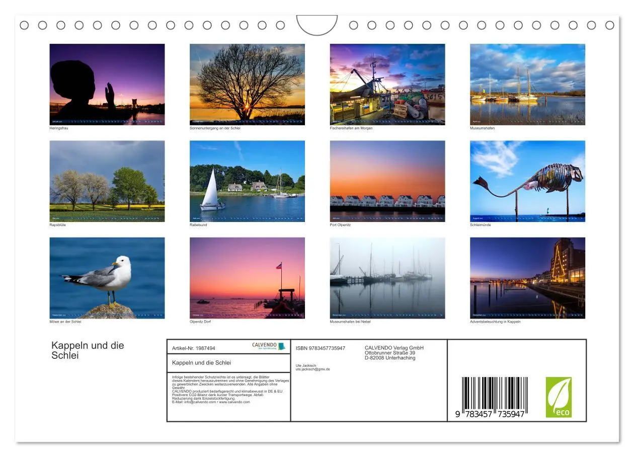 Bild: 9783457735947 | Kappeln und die Schlei (Wandkalender 2026 DIN A4 quer), CALVENDO...