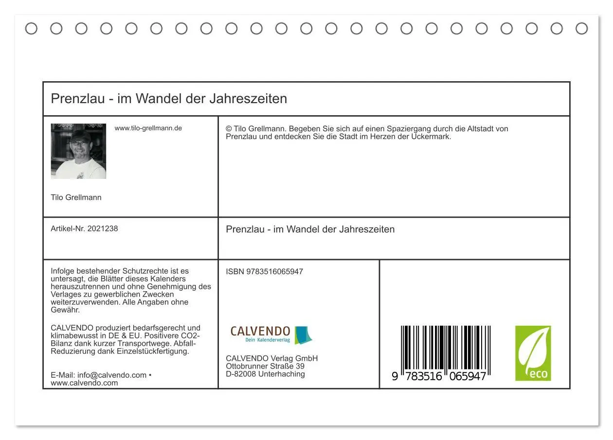 Bild: 9783516065947 | Prenzlau - im Wandel der Jahreszeiten (Tischkalender 2026 DIN A5...