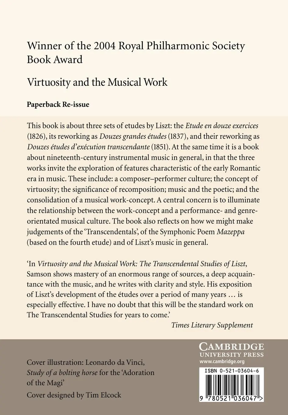 Rückseite: 9780521036047 | Virtuosity and the Musical Work | The Transcendental Studies of Liszt