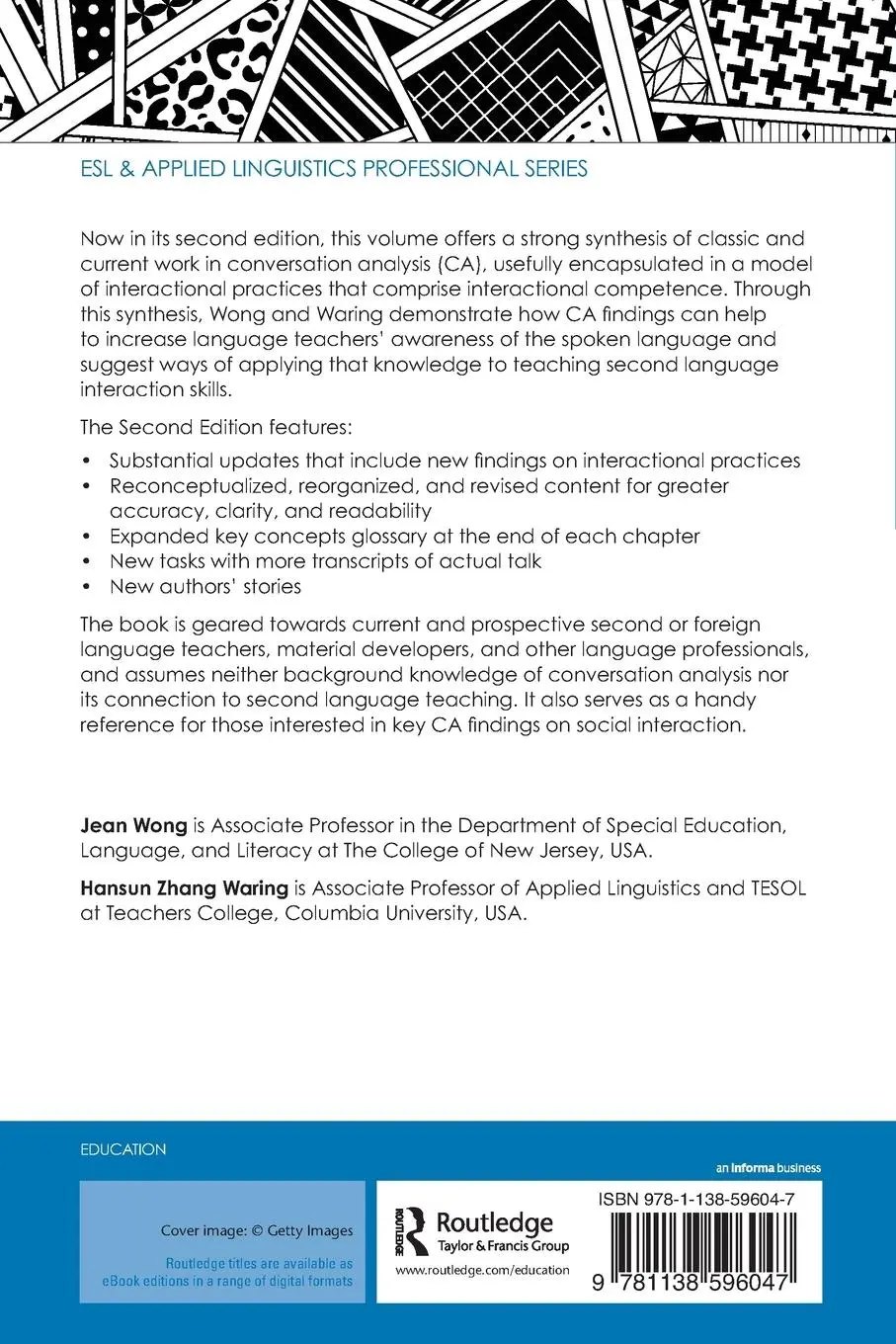 Rückseite: 9781138596047 | Conversation Analysis and Second Language Pedagogy | Jean Wong (u. a.)