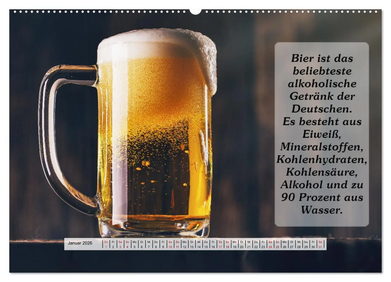 Bild: 9783457626047 | Wissenswertes über Bier (Wandkalender 2026 DIN A2 quer), CALVENDO...