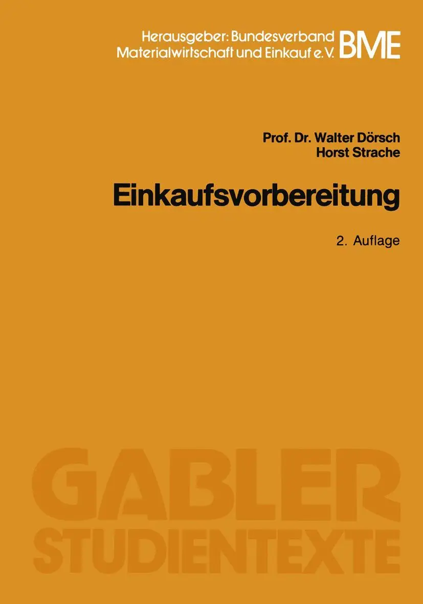 Cover: 9783409026147 | Einkaufsvorbereitung | Walter Dörsch | Taschenbuch | 72 S. | Deutsch