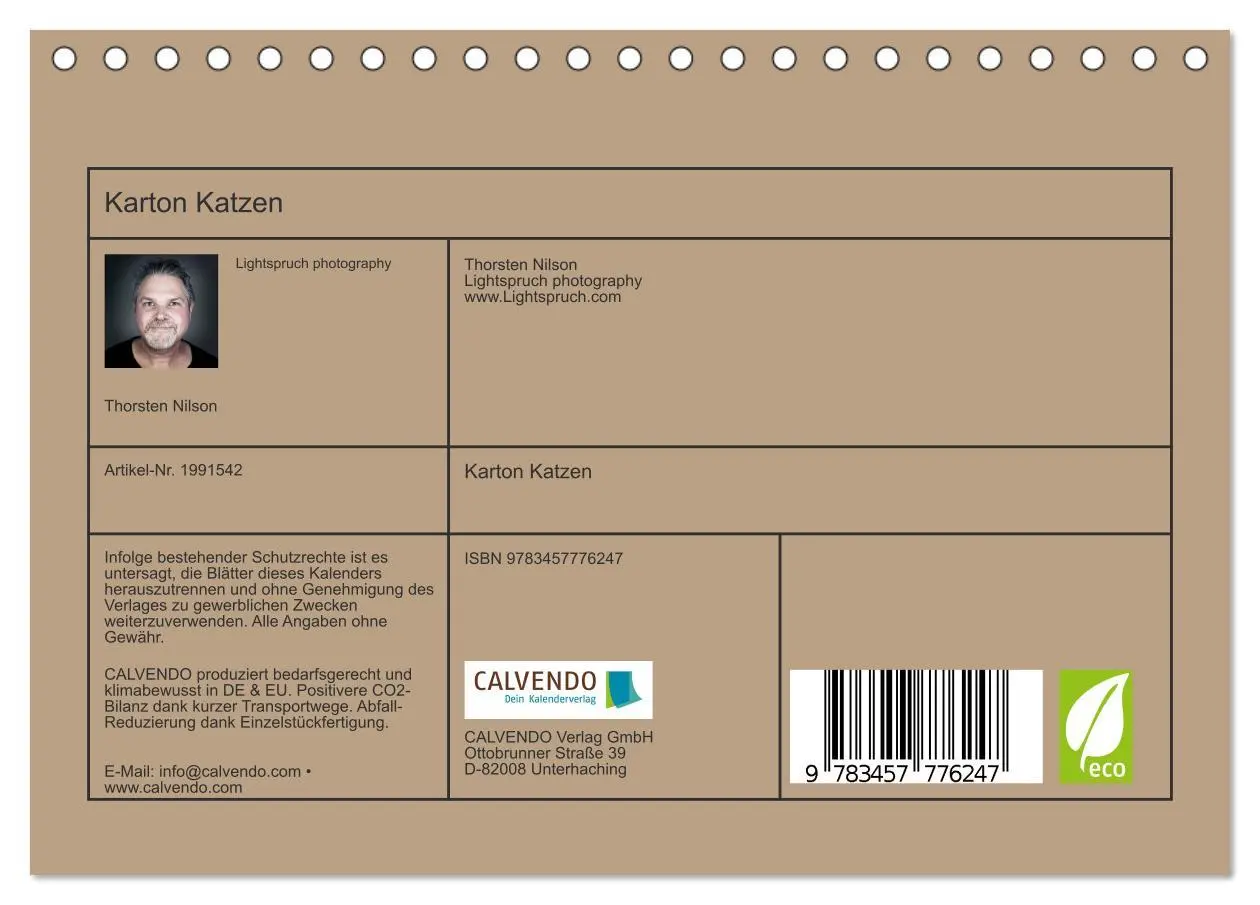 Bild: 9783457776247 | Karton Katzen (Tischkalender 2026 DIN A5 quer), CALVENDO...