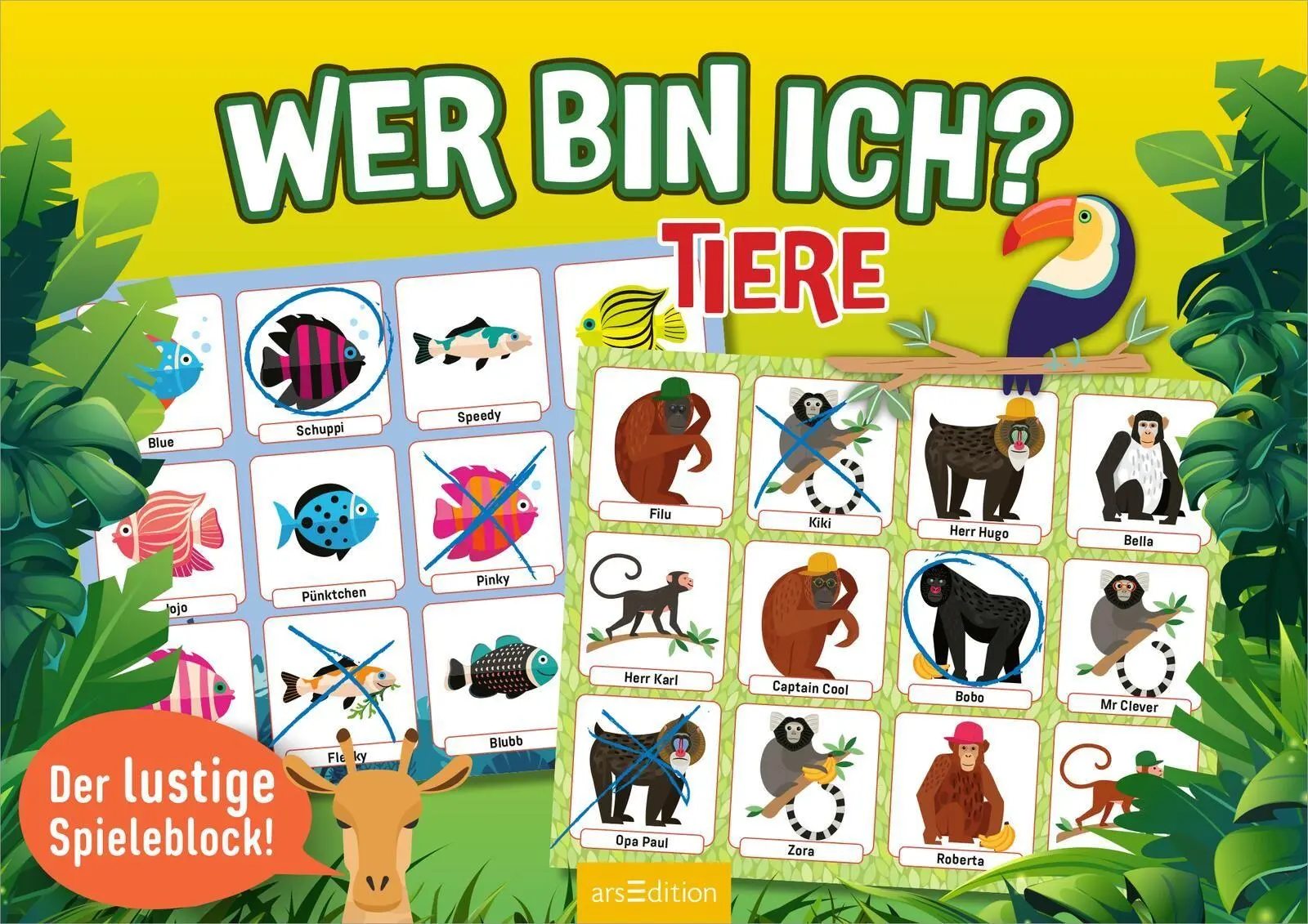 Bild: 4014489136347 | Wer bin ich? Tiere | Der lustige Spieleblock! | Taschenbuch | 96 S.