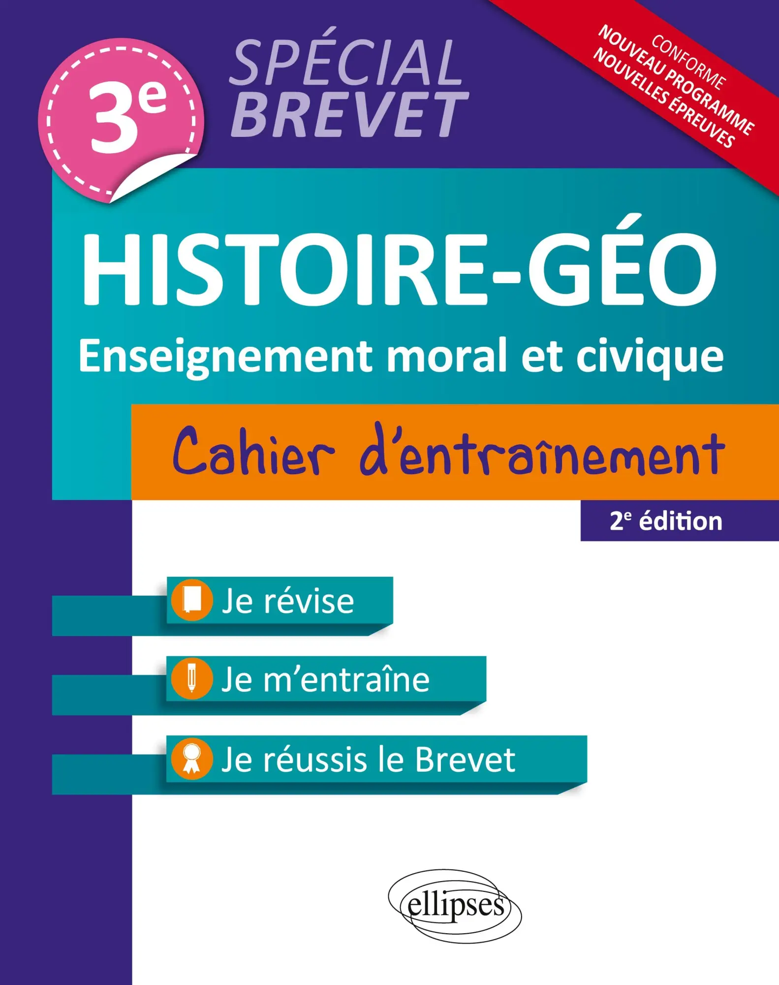 Cover: 9782340016347 | Histoire-Géographie et Enseignement moral et civique - 3e - Cahier...