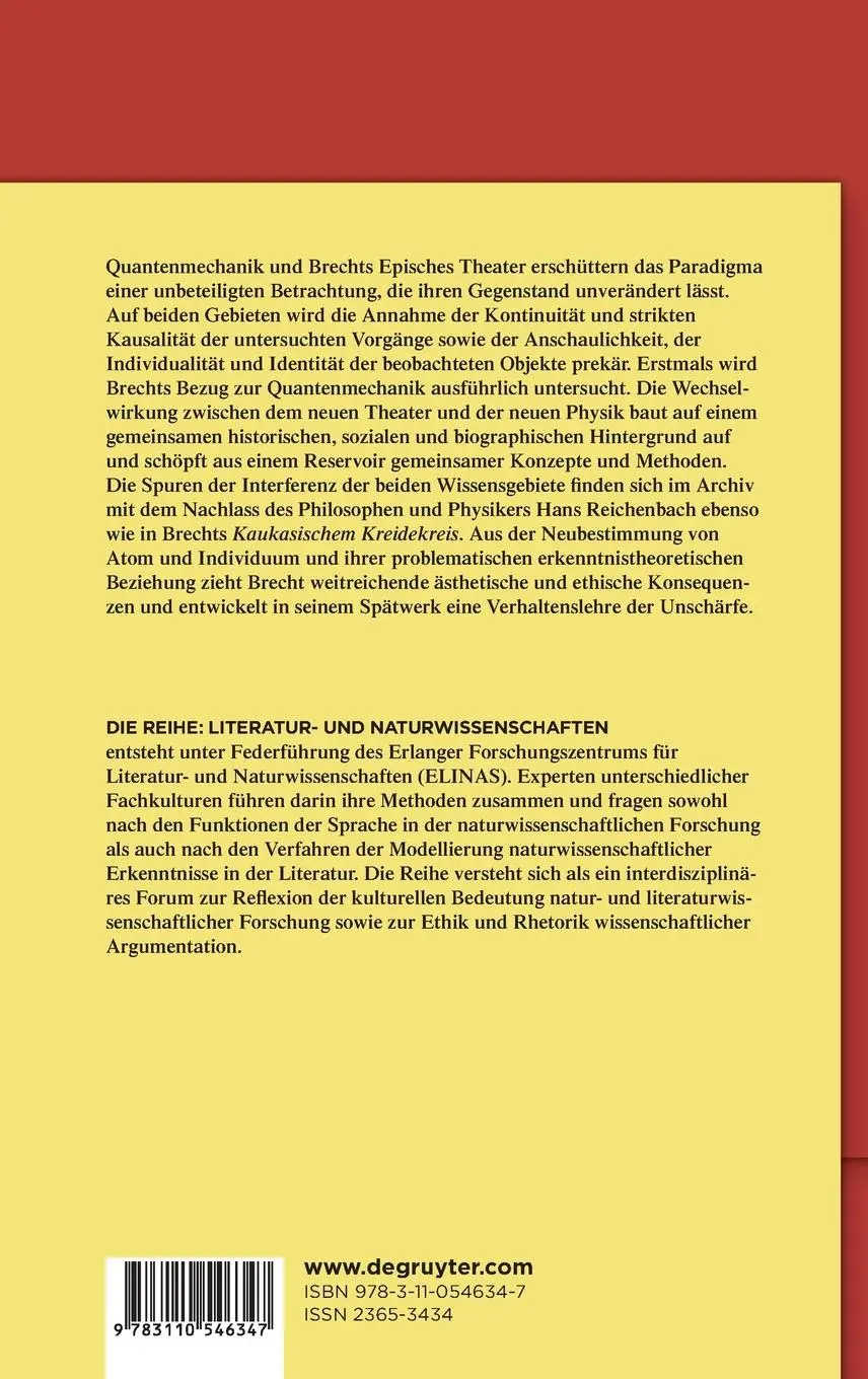 Rückseite: 9783110546347 | Bertolt Brechts Interferenz mit der Quantenphysik | Lukas Mairhofer