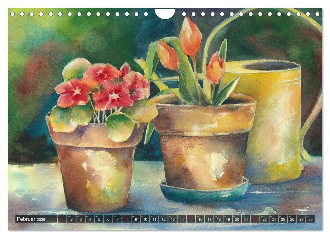 Bild: 9783457906347 | Garten Aquarelle (Wandkalender 2026 DIN A4 quer), CALVENDO...