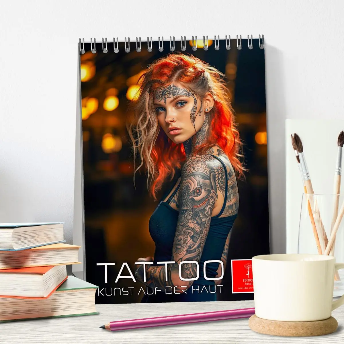 Bild: 9783516306347 | Tattoo Kunst auf der Haut (Tischkalender 2026 DIN A5 hoch),...