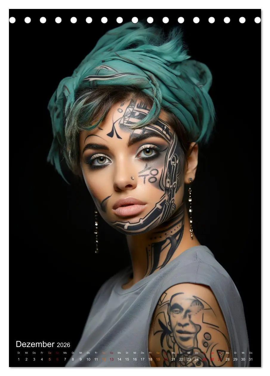 Bild: 9783516306347 | Tattoo Kunst auf der Haut (Tischkalender 2026 DIN A5 hoch),...