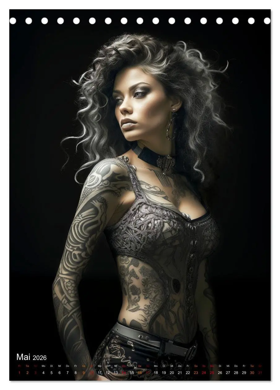 Bild: 9783516306347 | Tattoo Kunst auf der Haut (Tischkalender 2026 DIN A5 hoch),...