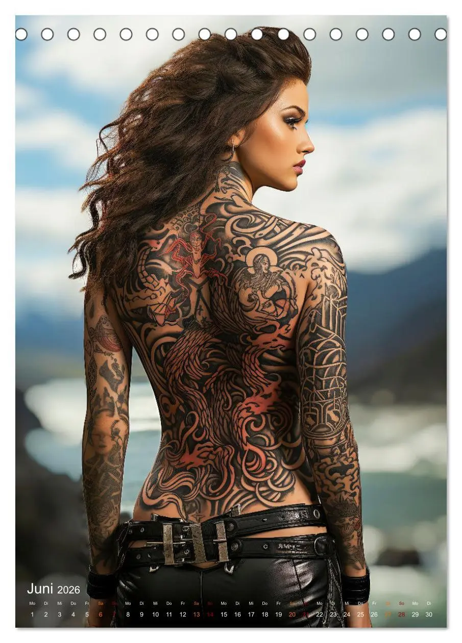 Bild: 9783516306347 | Tattoo Kunst auf der Haut (Tischkalender 2026 DIN A5 hoch),...