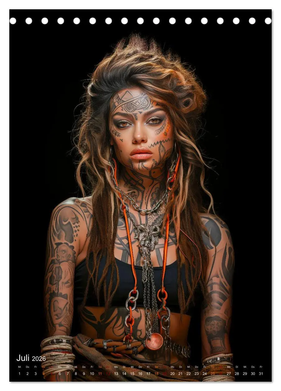 Bild: 9783516306347 | Tattoo Kunst auf der Haut (Tischkalender 2026 DIN A5 hoch),...