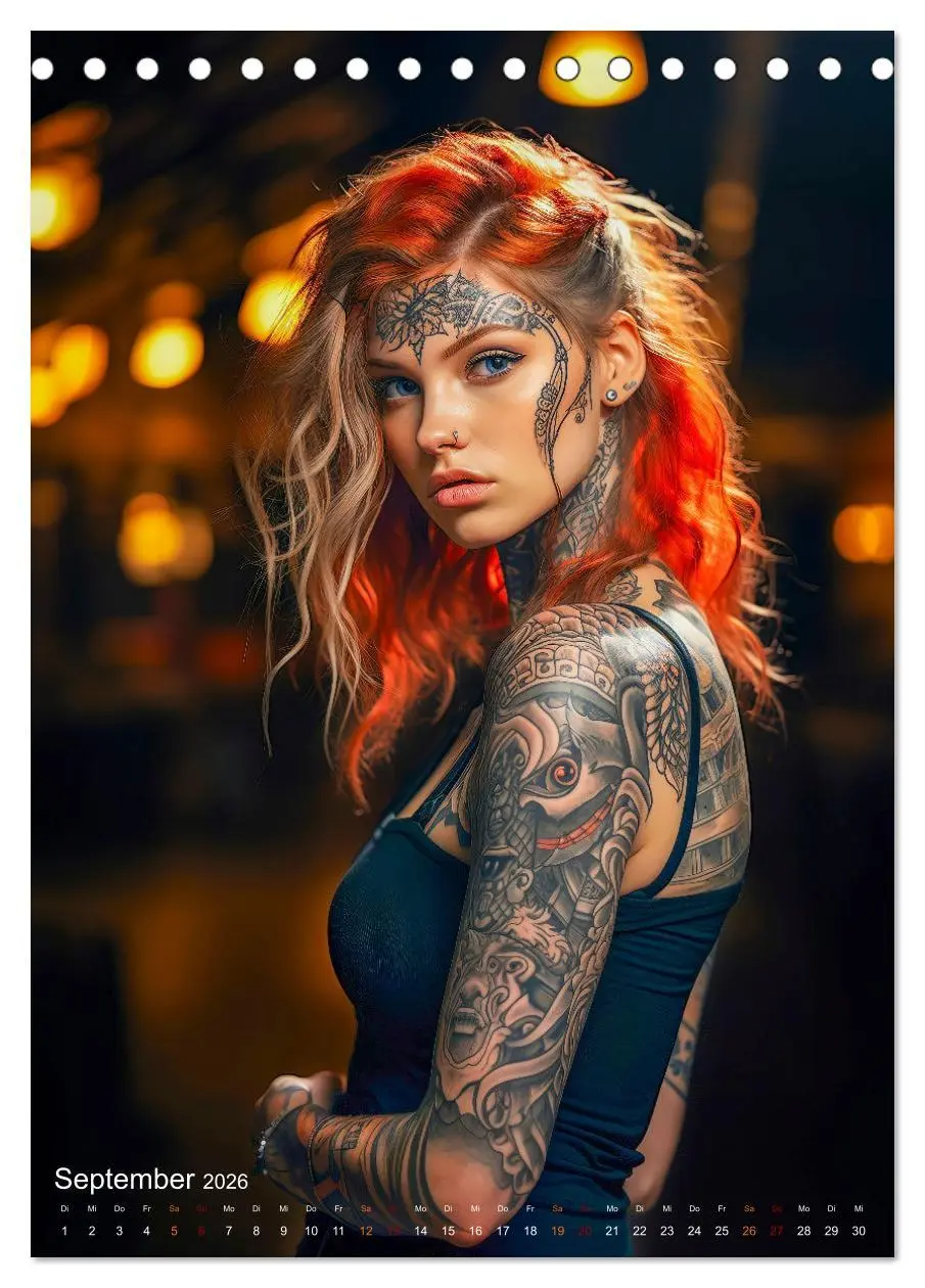Bild: 9783516306347 | Tattoo Kunst auf der Haut (Tischkalender 2026 DIN A5 hoch),...