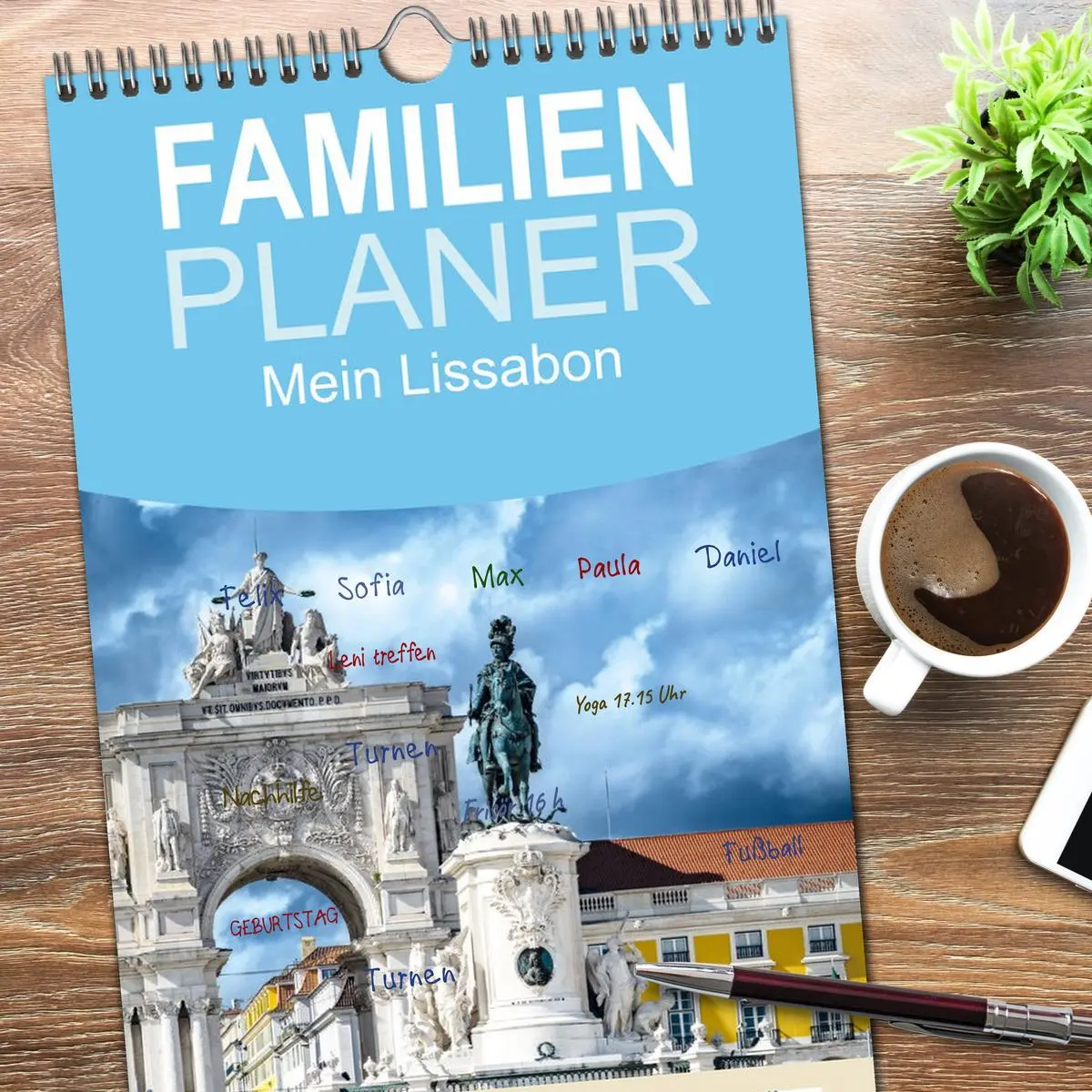 Bild: 9783516616347 | Familienplaner 2026 - Mein Lissabon mit 5 Spalten (Wandkalender, 21...