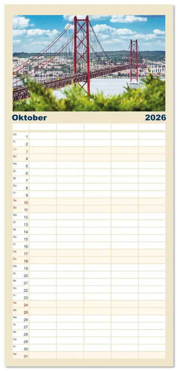 Bild: 9783516616347 | Familienplaner 2026 - Mein Lissabon mit 5 Spalten (Wandkalender, 21...