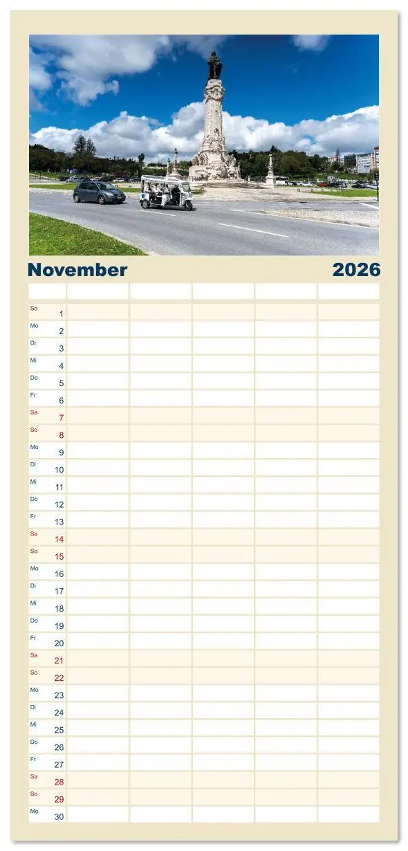 Bild: 9783516616347 | Familienplaner 2026 - Mein Lissabon mit 5 Spalten (Wandkalender, 21...