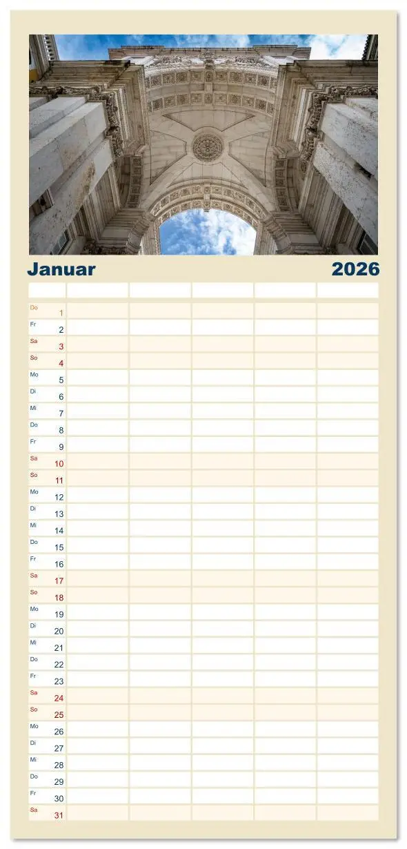 Bild: 9783516616347 | Familienplaner 2026 - Mein Lissabon mit 5 Spalten (Wandkalender, 21...