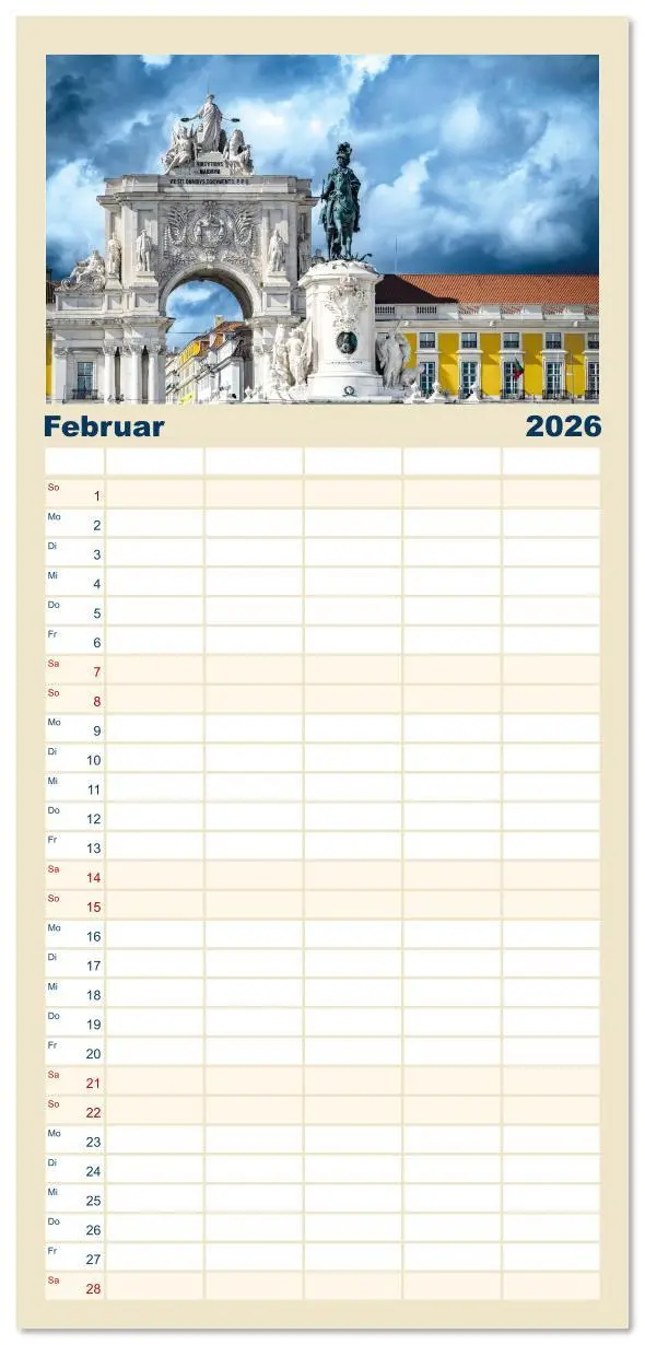 Bild: 9783516616347 | Familienplaner 2026 - Mein Lissabon mit 5 Spalten (Wandkalender, 21...