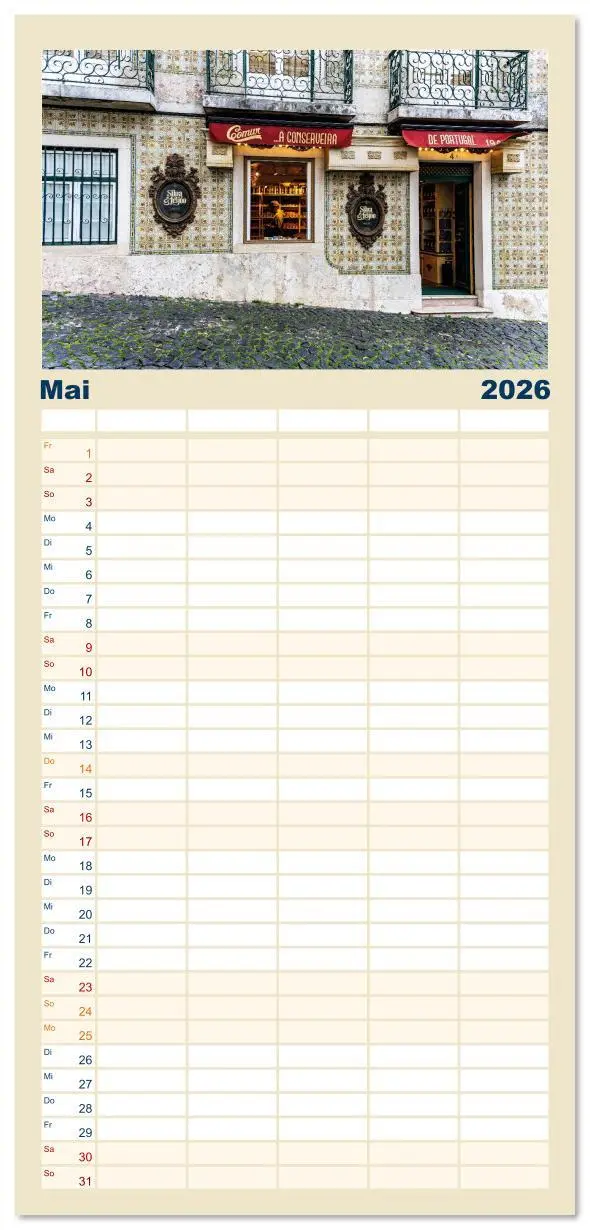 Bild: 9783516616347 | Familienplaner 2026 - Mein Lissabon mit 5 Spalten (Wandkalender, 21...