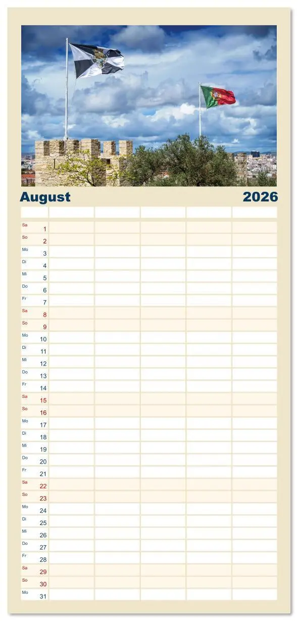 Bild: 9783516616347 | Familienplaner 2026 - Mein Lissabon mit 5 Spalten (Wandkalender, 21...