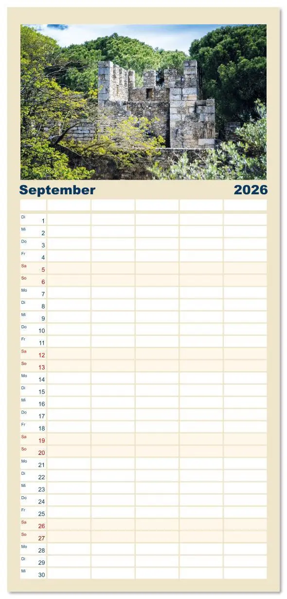 Bild: 9783516616347 | Familienplaner 2026 - Mein Lissabon mit 5 Spalten (Wandkalender, 21...