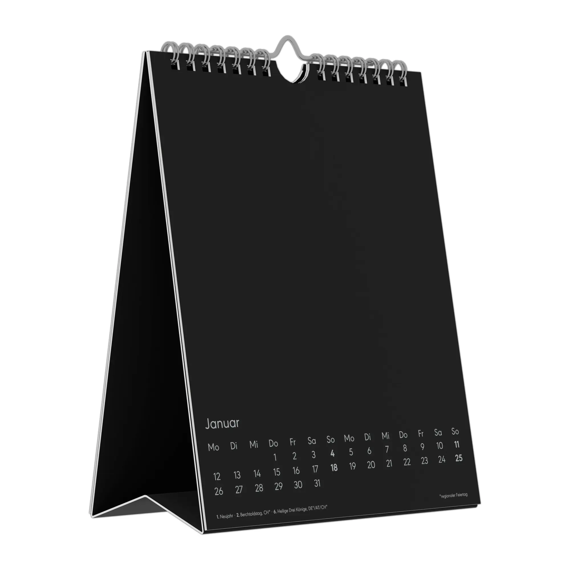 Bild: 4069095006447 | Kreativ-Kalender Tischaufsteller hoch schwarz 2026 - 16 x 20 -...