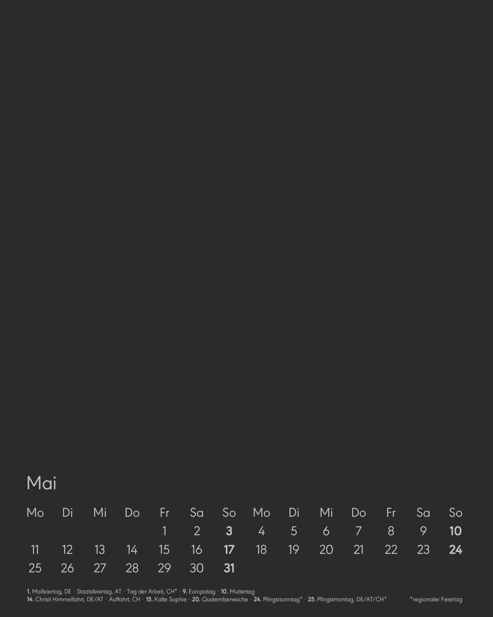 Bild: 4069095006447 | Kreativ-Kalender Tischaufsteller hoch schwarz 2026 - 16 x 20 -...