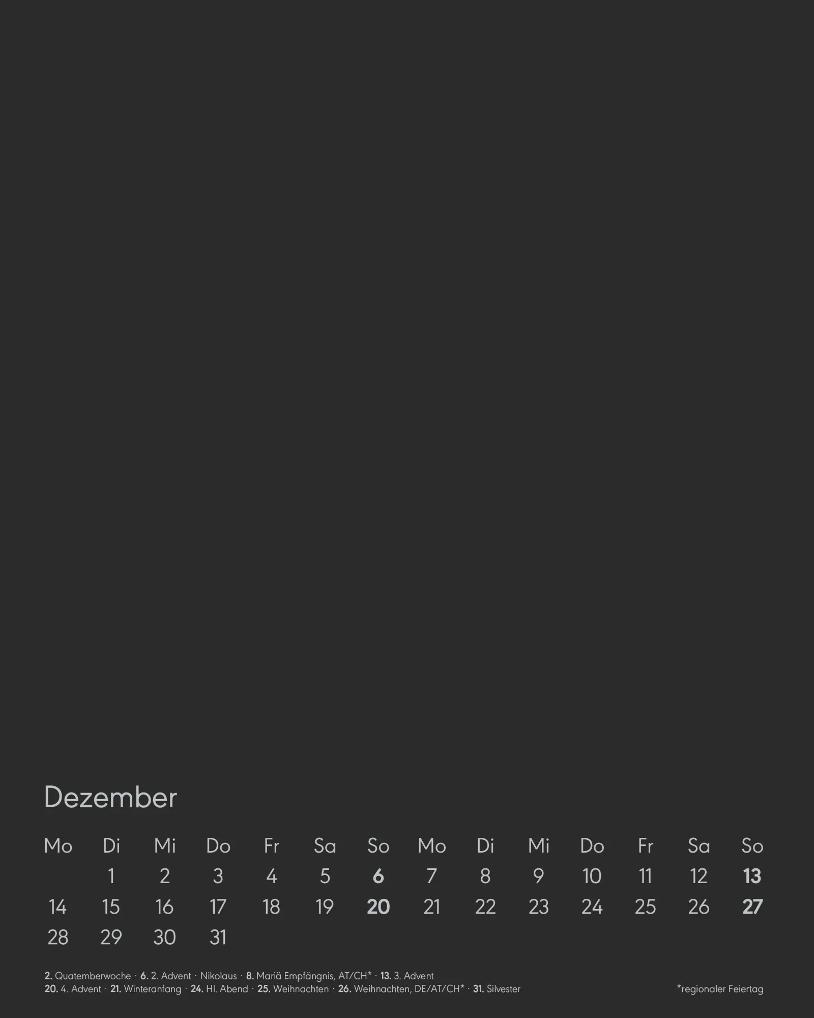 Bild: 4069095006447 | Kreativ-Kalender Tischaufsteller hoch schwarz 2026 - 16 x 20 -...