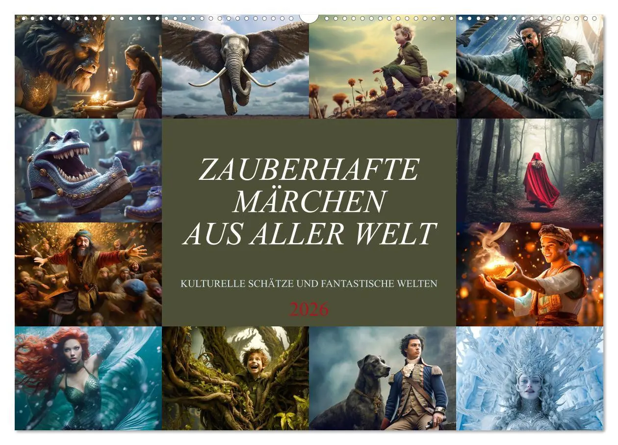Cover: 9783457516447 | Zauberhafte Märchen aus aller Welt (Wandkalender 2026 DIN A2 quer),...