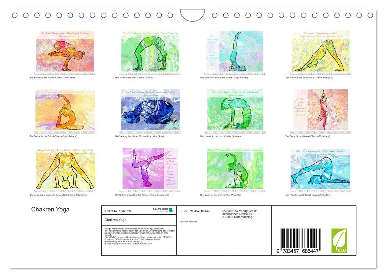 Bild: 9783457686447 | Chakren Yoga (Wandkalender 2026 DIN A4 quer), CALVENDO Monatskalender