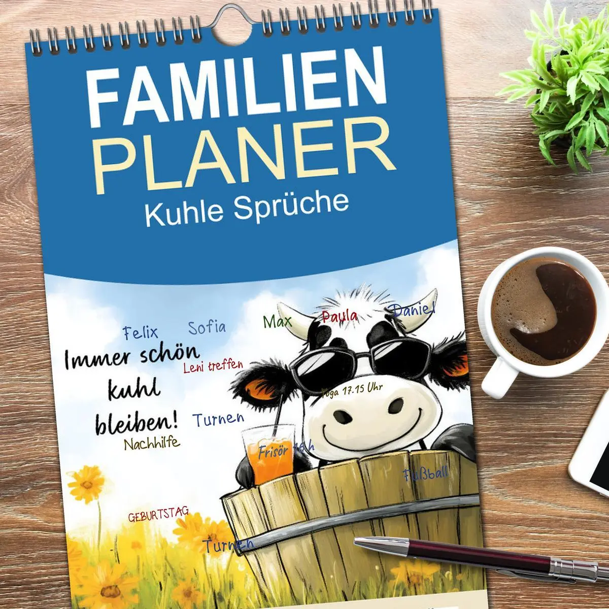 Bild: 9783516606447 | Familienplaner 2026 - Kuhle Sprüche mit 5 Spalten (Wandkalender, 21...