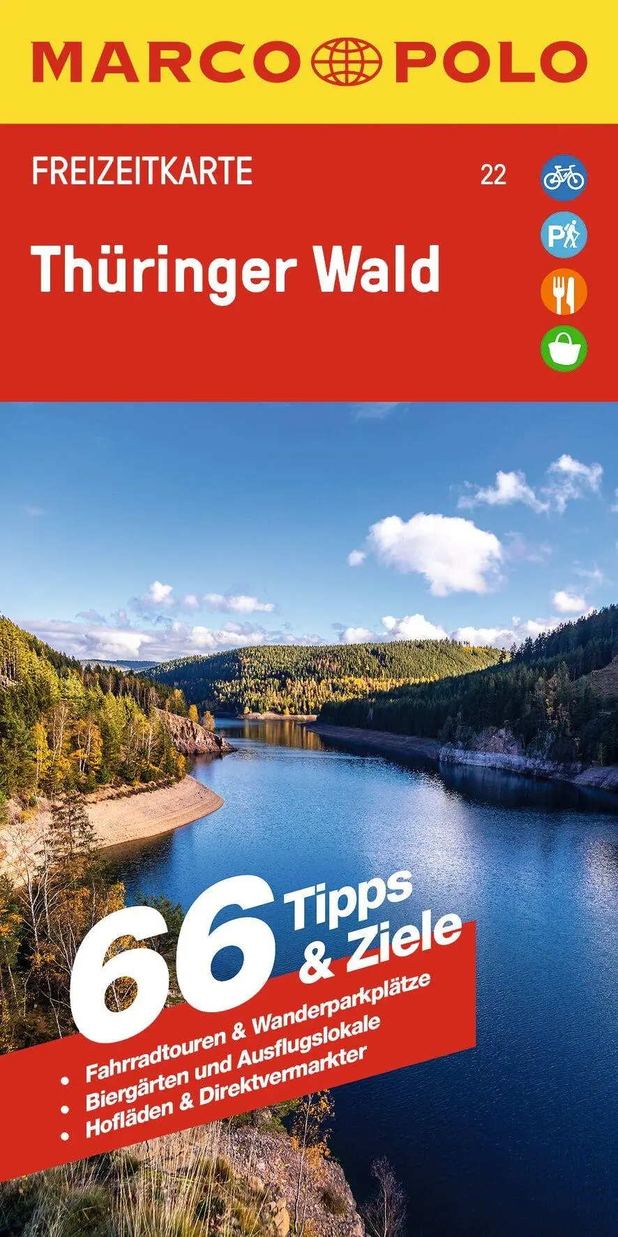 Cover: 9783575016447 | MARCO POLO Freizeitkarte 22 Thüringer Wald 1:100.000 | Verlag | 2024