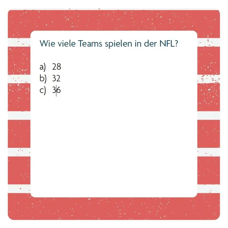 Bild: 9783747206447 | Das American Football-Quiz | Box mit 66 Spielkarten und Anleitung