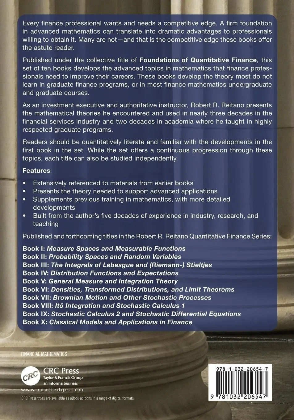Rückseite: 9781032206547 | Foundations of Quantitative Finance | Robert R. Reitano | Taschenbuch