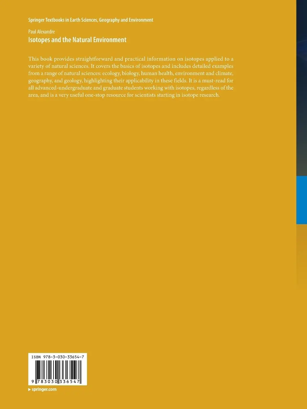 Rückseite: 9783030336547 | Isotopes and the Natural Environment | Paul Alexandre | Taschenbuch
